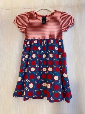 Cynthia Rowley Red & Blue Apple Print Cotton Dress